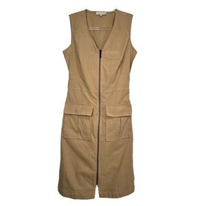 Anatomie‎ Kourt Sleeveless Utility Dress Zip Front V-Neck Size XS Khaki  Travel